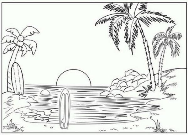 15 Blissful Beach Coloring Pages for Kids of all Ages
