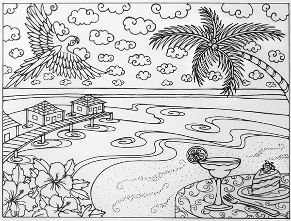 15 Blissful Beach Coloring Pages for Kids of all Ages
