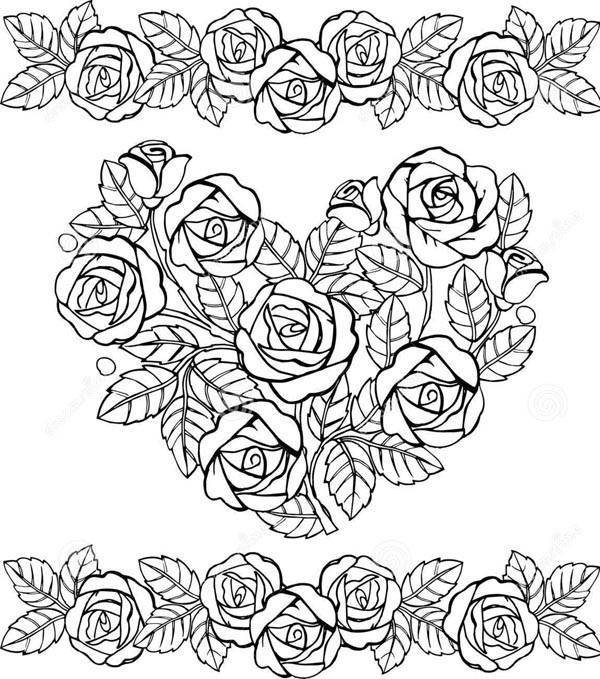 14 Gorgeous Rose Coloring Pages for Kids and Adults