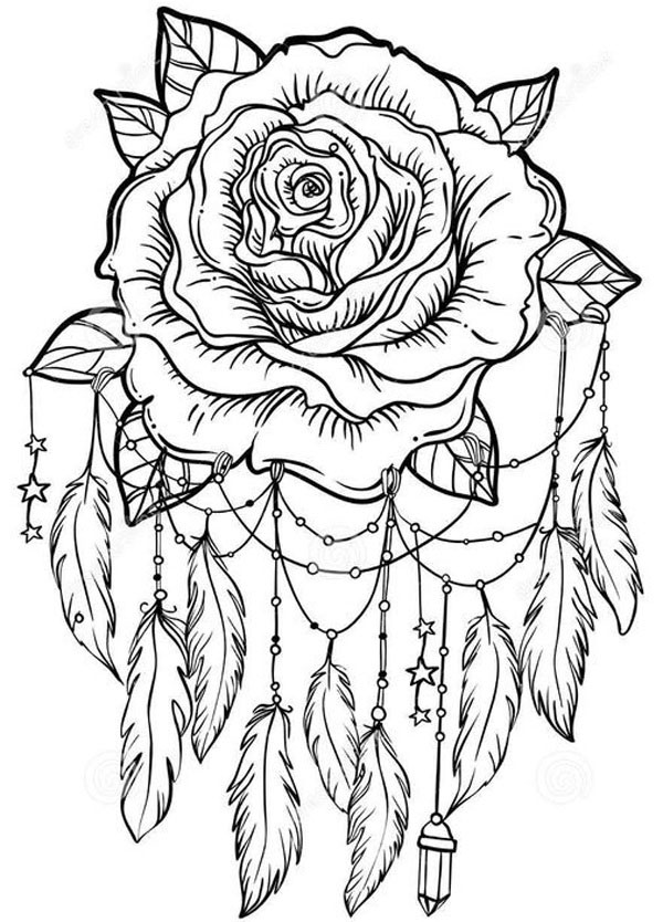 14 Gorgeous Rose Coloring Pages for Kids and Adults