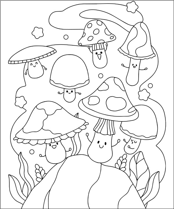 Mushroom Coloring Pages: 15 Fun Fungal Adventures