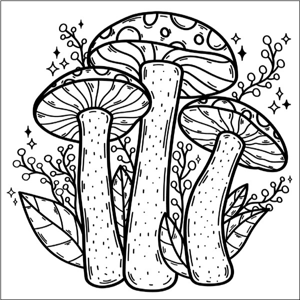 Mushroom Coloring Pages: 15 Fun Fungal Adventures