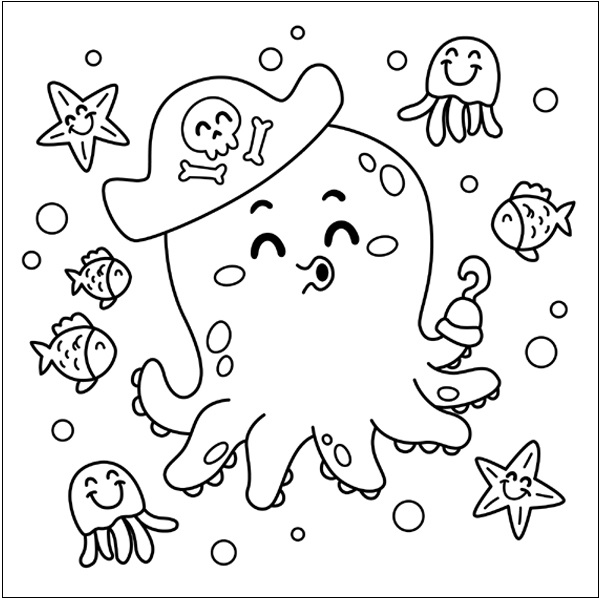 Octopus Coloring Pages: 15 Sheets of Underwater Adventure for Kids