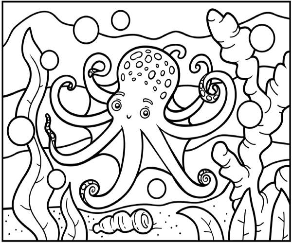 Octopus Coloring Pages: 15 Sheets of Underwater Adventure for Kids