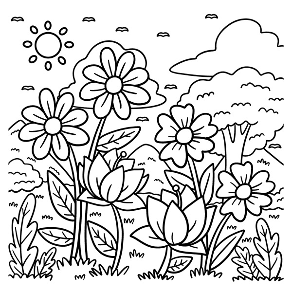 Flower Coloring Pages: 15 Beautiful Floral Patterns