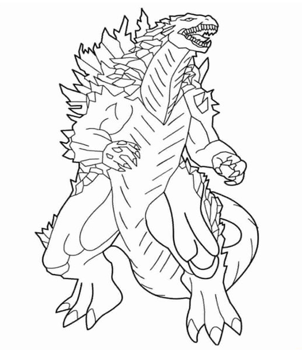 Godzilla Coloring Pages: 15 Sheets to Unwind with Monsters