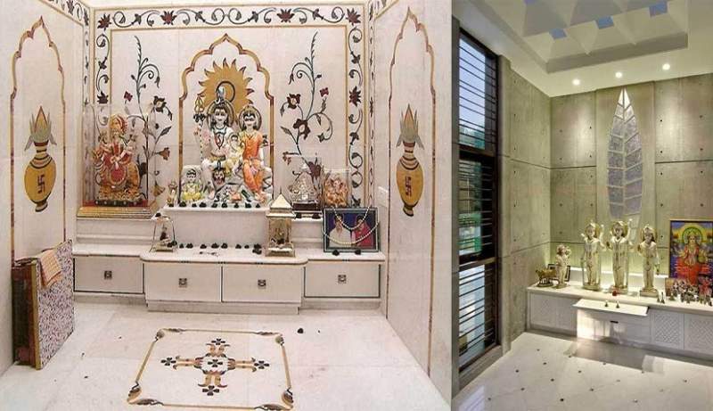 10 Latest Pooja Room Tiles &amp; Marble Designs With Pictures