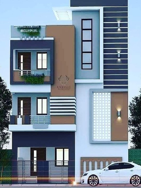 50+ सुंदर घर का फ्रंट डिजाइन (1-3 Manzil Makan Ke Designs 2024)