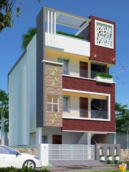 50+ सुंदर घर का फ्रंट डिजाइन (1-3 Manzil Makan Ke Designs 2024)