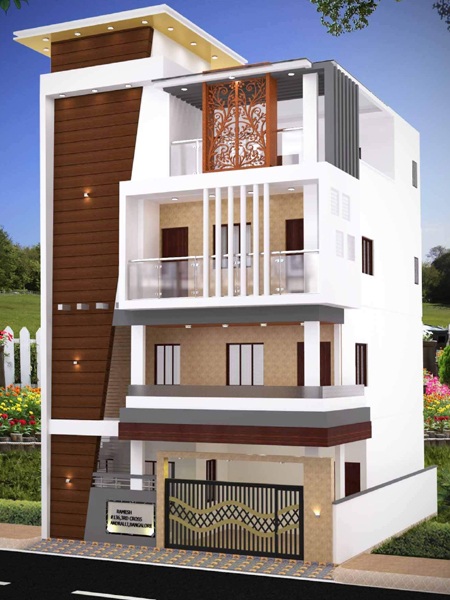 50+ सुंदर घर का फ्रंट डिजाइन (1-3 Manzil Makan Ke Designs 2024)