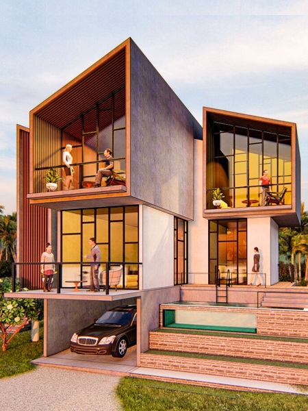 50+ सुंदर घर का फ्रंट डिजाइन (1-3 Manzil Makan Ke Designs 2024)