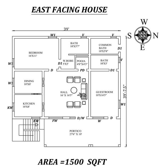10 Perfect 1500 Sq Ft House Plans Following Vastu Shastra