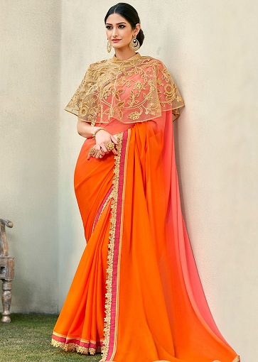 20 Beautiful Designs of Orange Sarees For Every Occasion! | I Fashion Styles