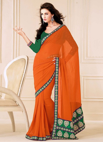 20 Beautiful Designs of Orange Sarees For Every Occasion! | I Fashion Styles