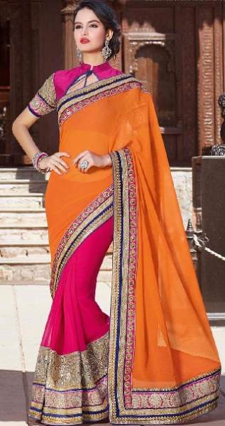 20 Beautiful Designs of Orange Sarees For Every Occasion! | I Fashion Styles