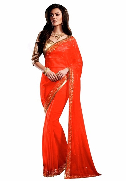 20 Beautiful Designs of Orange Sarees For Every Occasion! | I Fashion Styles
