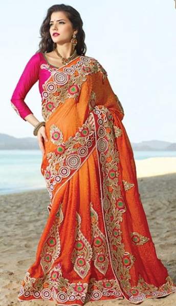 20 Beautiful Designs of Orange Sarees For Every Occasion! | I Fashion Styles