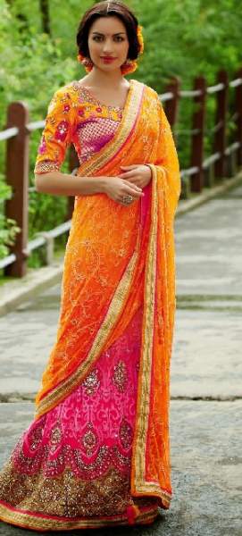 20 Beautiful Designs of Orange Sarees For Every Occasion! | I Fashion Styles