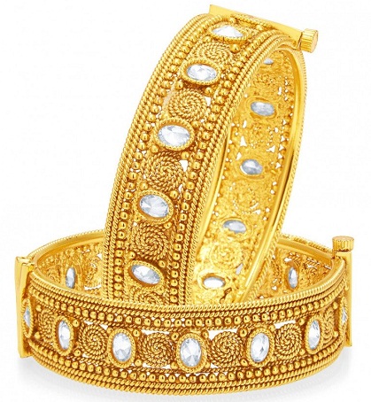 15 Indian Gold Plated Bangles Designs for Women