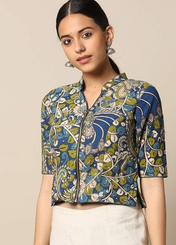 15 Beautiful Kalamkari Blouse Designs To Make It Look Fashionable