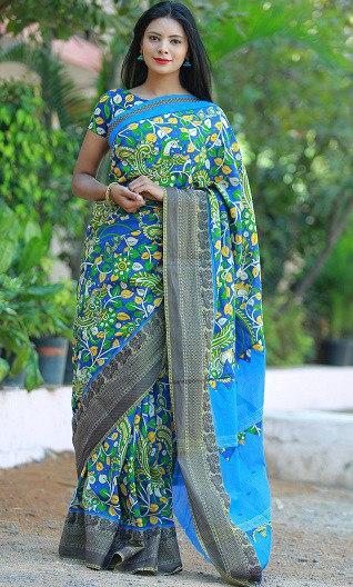 15 Beautiful Kalamkari Blouse Designs To Make It Look Fashionable