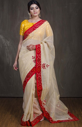 10 Beautiful Pattern of Muslin Sarees for Royal Look