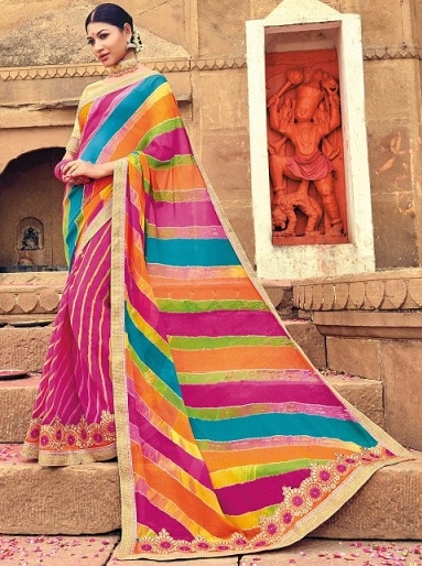 15 Beautiful Designs of Multi Colour Sarees for Bright Look