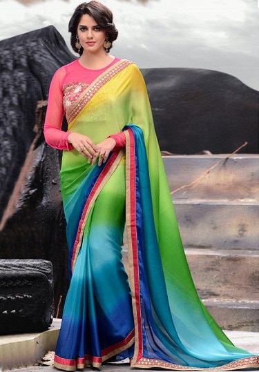 15 Beautiful Designs of Multi Colour Sarees for Bright Look