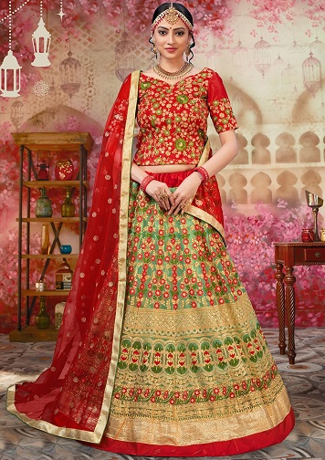 15 Stunning Green Lehenga Choli Designs for Trendy Look