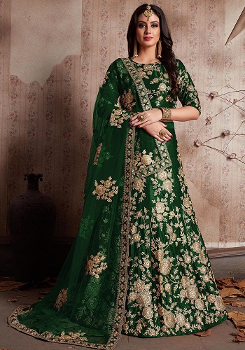 15 Stunning Green Lehenga Choli Designs for Trendy Look