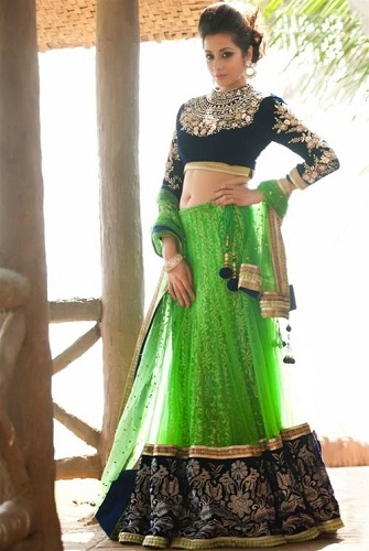 15 Stunning Green Lehenga Choli Designs for Trendy Look