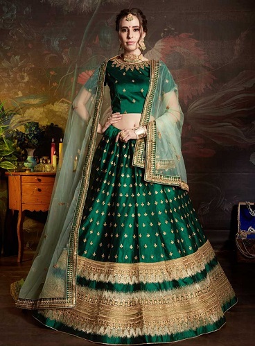 15 Stunning Green Lehenga Choli Designs for Trendy Look