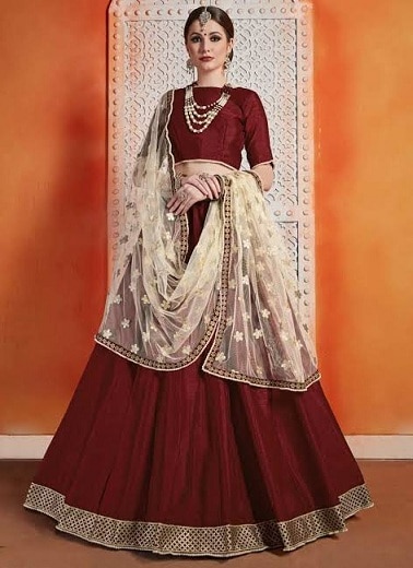 10 Beautiful Maroon Lehenga Choli Designs for Trendy Look