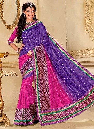 20 Stunning Violet Saree Designs for Alluring Look