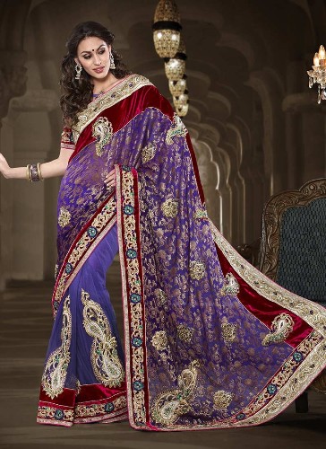 20 Stunning Violet Saree Designs for Alluring Look