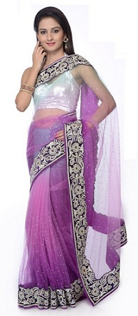20 Stunning Violet Saree Designs for Alluring Look