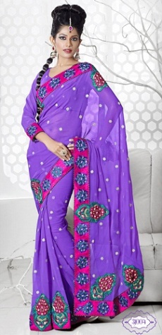 20 Stunning Violet Saree Designs for Alluring Look