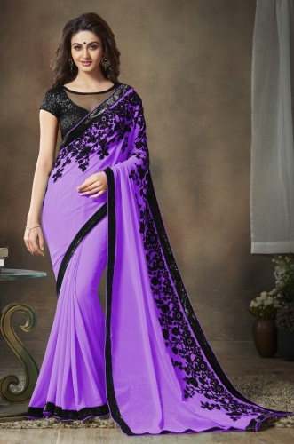 20 Stunning Violet Saree Designs for Alluring Look