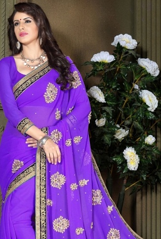 20 Stunning Violet Saree Designs for Alluring Look