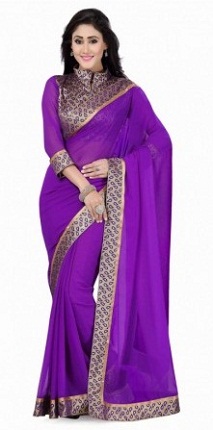 20 Stunning Violet Saree Designs for Alluring Look