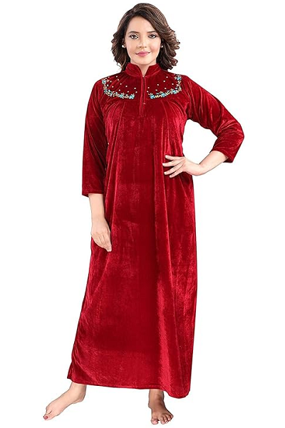 9 Comfortable Models of Winter Nighties for Warmness