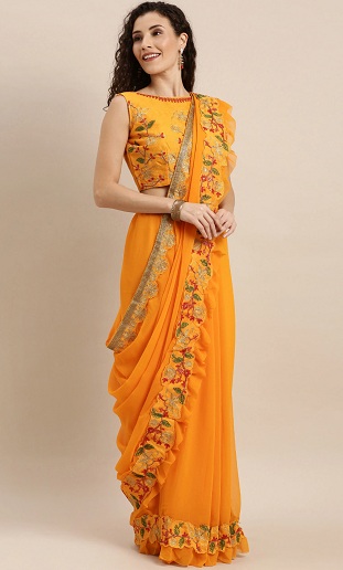 Ruffle Sarees - Try These 20 Gorgeous and Trending Designs