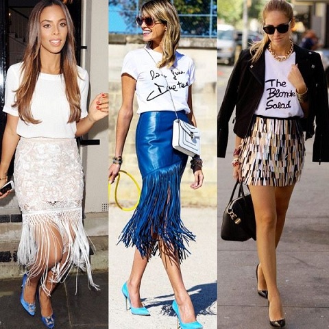 Trendy Fringe Skirts: Try These 7 Designs are Groove in Style
