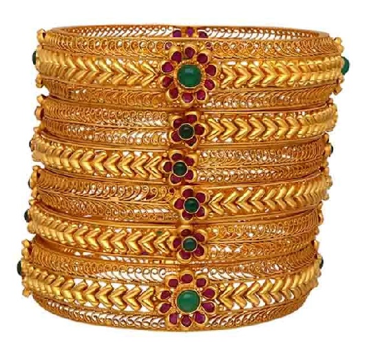 15 New Collection of 22k Gold Bangles Designs For Modern Women