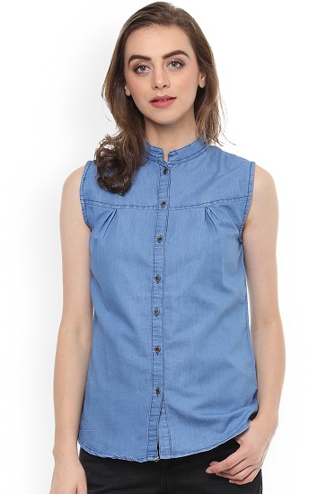 20 Stunning Models of Denim Shirts for Women's in Trend