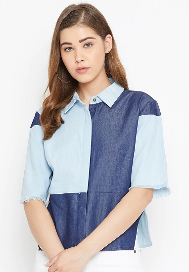 20 Stunning Models of Denim Shirts for Women's in Trend