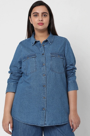 20 Stunning Models of Denim Shirts for Women's in Trend