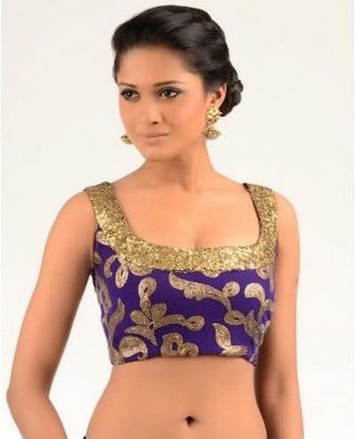 25 Trending Deep Neck Blouse Designs for Alluring Look