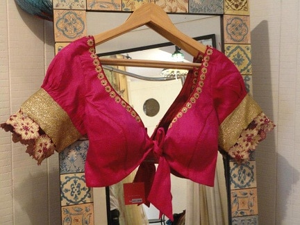 25 Trending Deep Neck Blouse Designs for Alluring Look