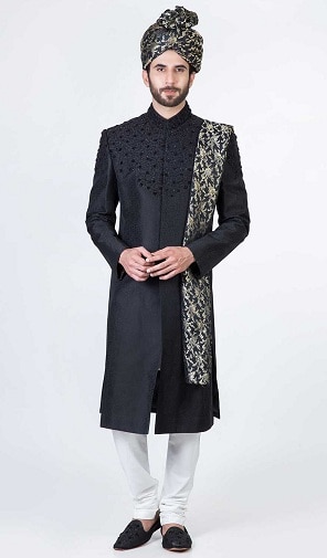 10 Trending Styles of Black Sherwani Designs for Ethnic Look
